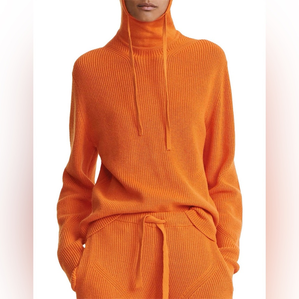 Dion Lee Engineered Rib Hoodie Orange Size US 0